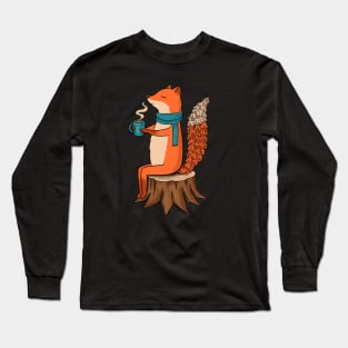 Fox and coffee Long Sleeve T-Shirt